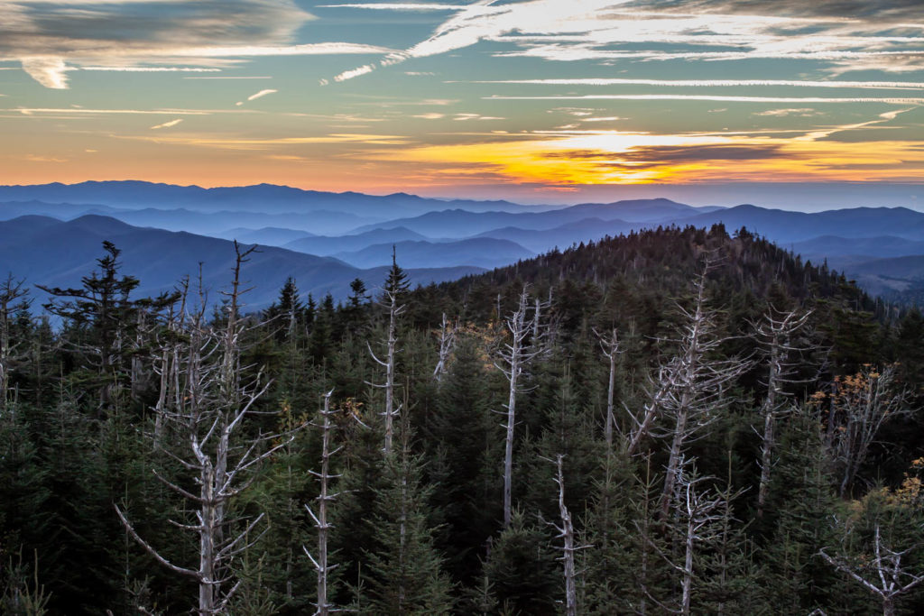 Sunset at Clingman's Dome, Great Smoky Mountains National Park, Tennessee, North Carolina | Photo Credit:  Vezzani Photography