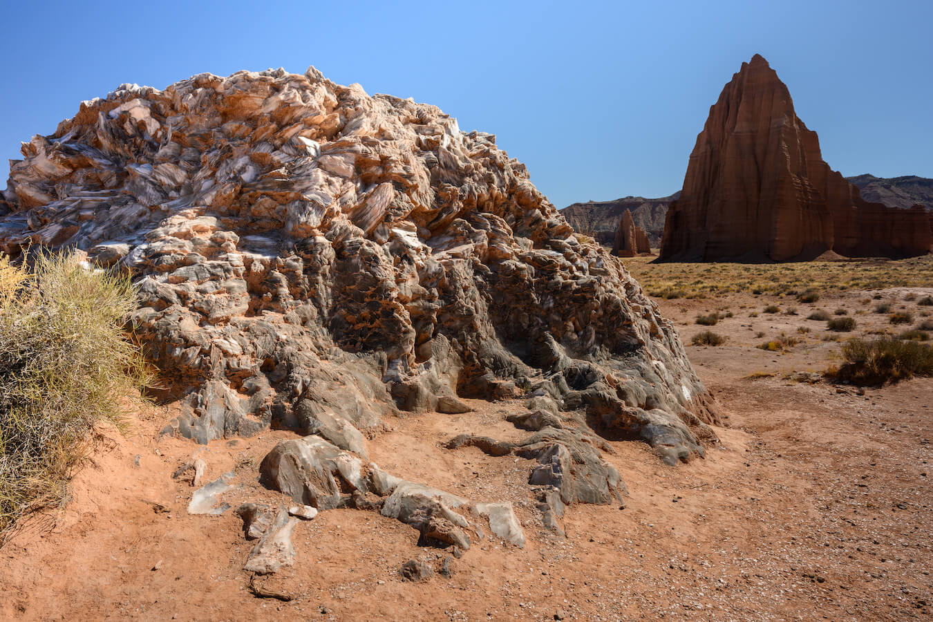 Glass Mountain and Temples of the Sun and Moon, Cathedral Valley, Capitol Reef National Park, Utah | Photo Credit: Shutterstock / Kelly vanDellen